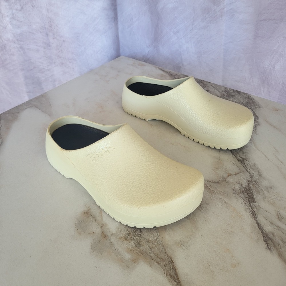 Birkenstock Super-Birki Clogs Size 39 Bone White